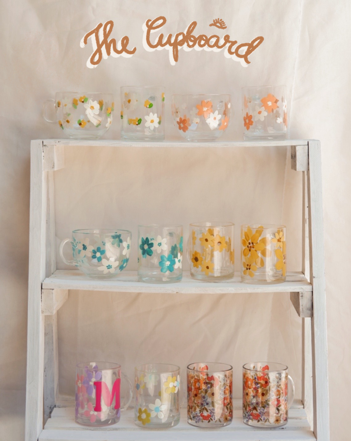 THE CUPBOARD - HANDPAINTED MUGS AND STRAW CUPS