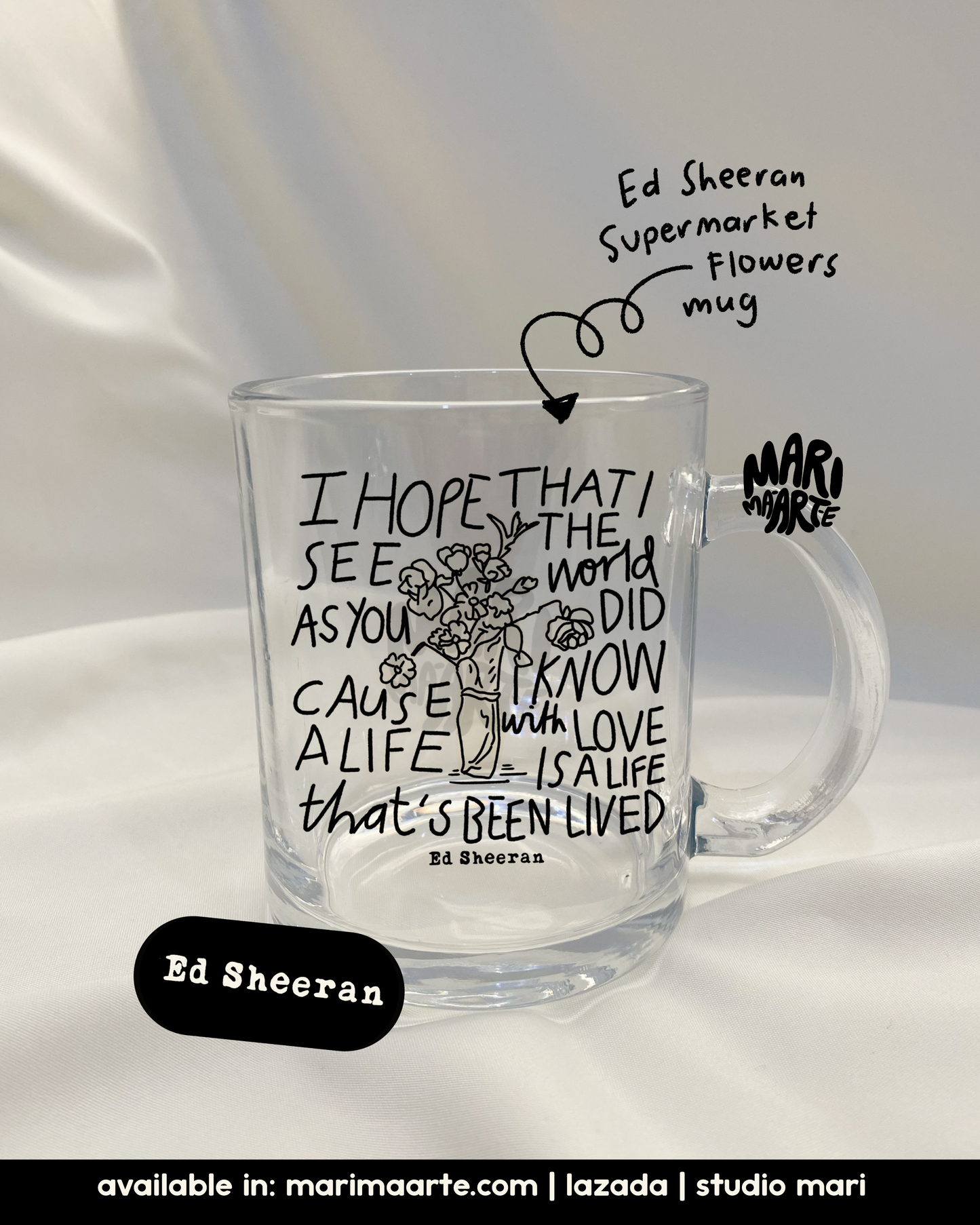 ED SHEERAN GLASS MUG