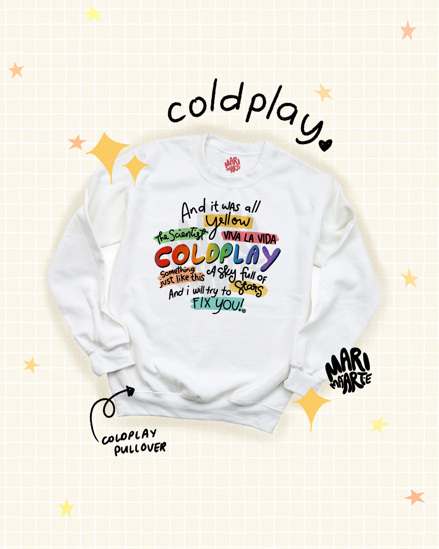 COLDPLAY PULLOVER or HOODIE no