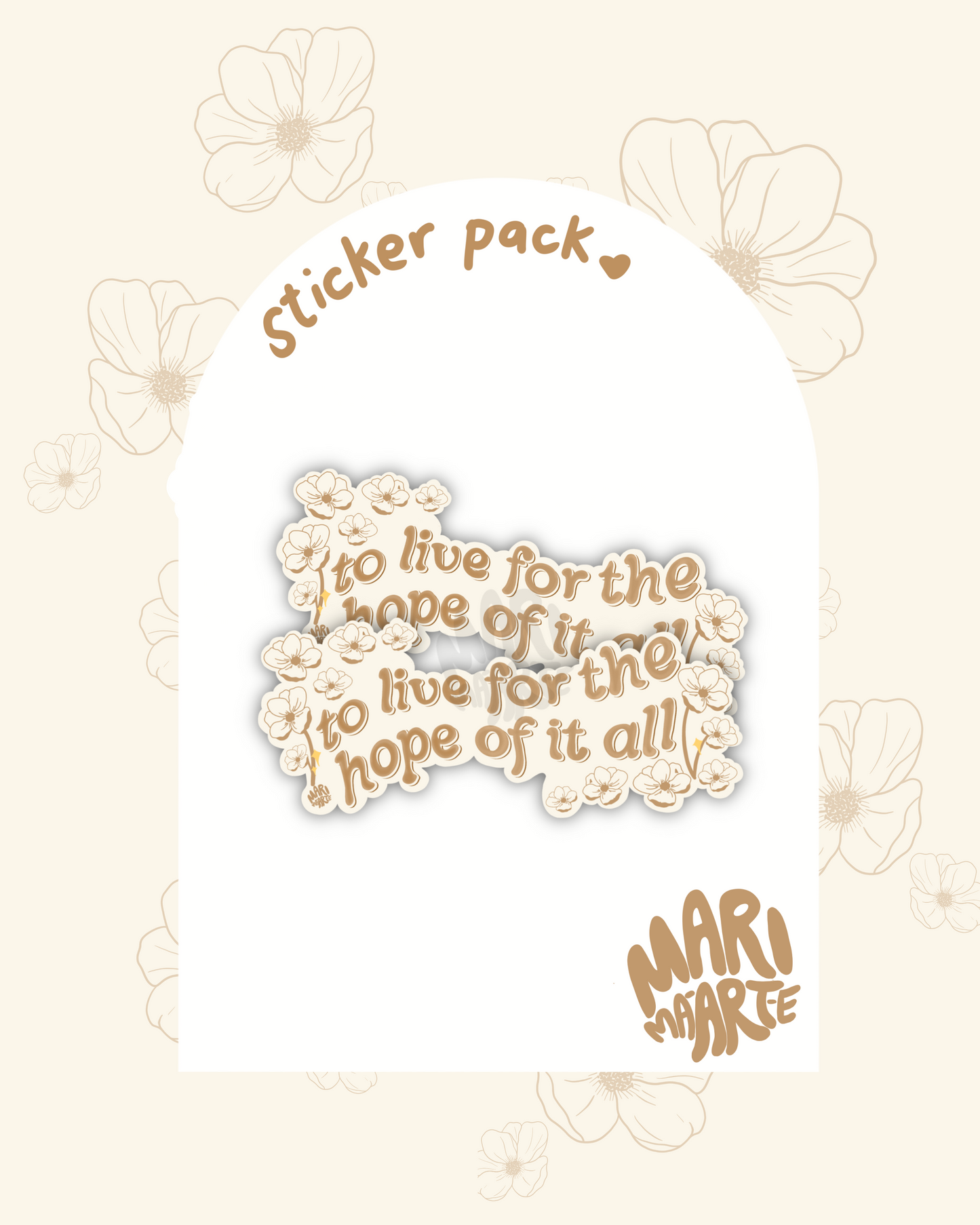 SWIFTIE TO LIVE FOR THE HOPE OF IT ALL STICKER PACK