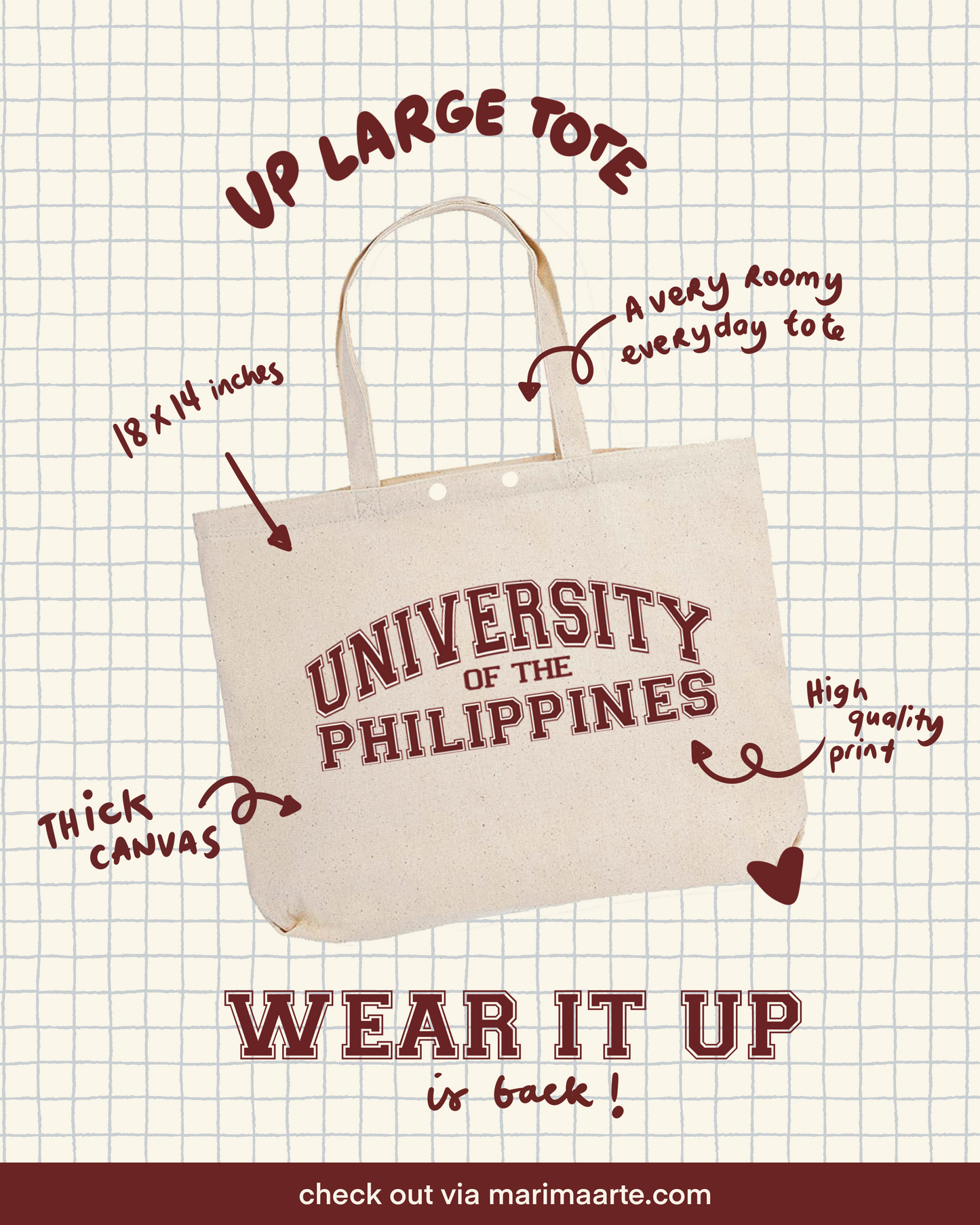UNIVERSITY OF THE PHILIPPINES (UP) LARGE TOTE