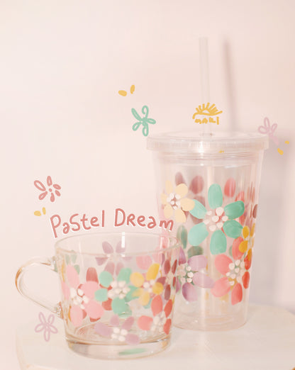 FLORAL STRAW CUP 〰️ PASTEL DREAM