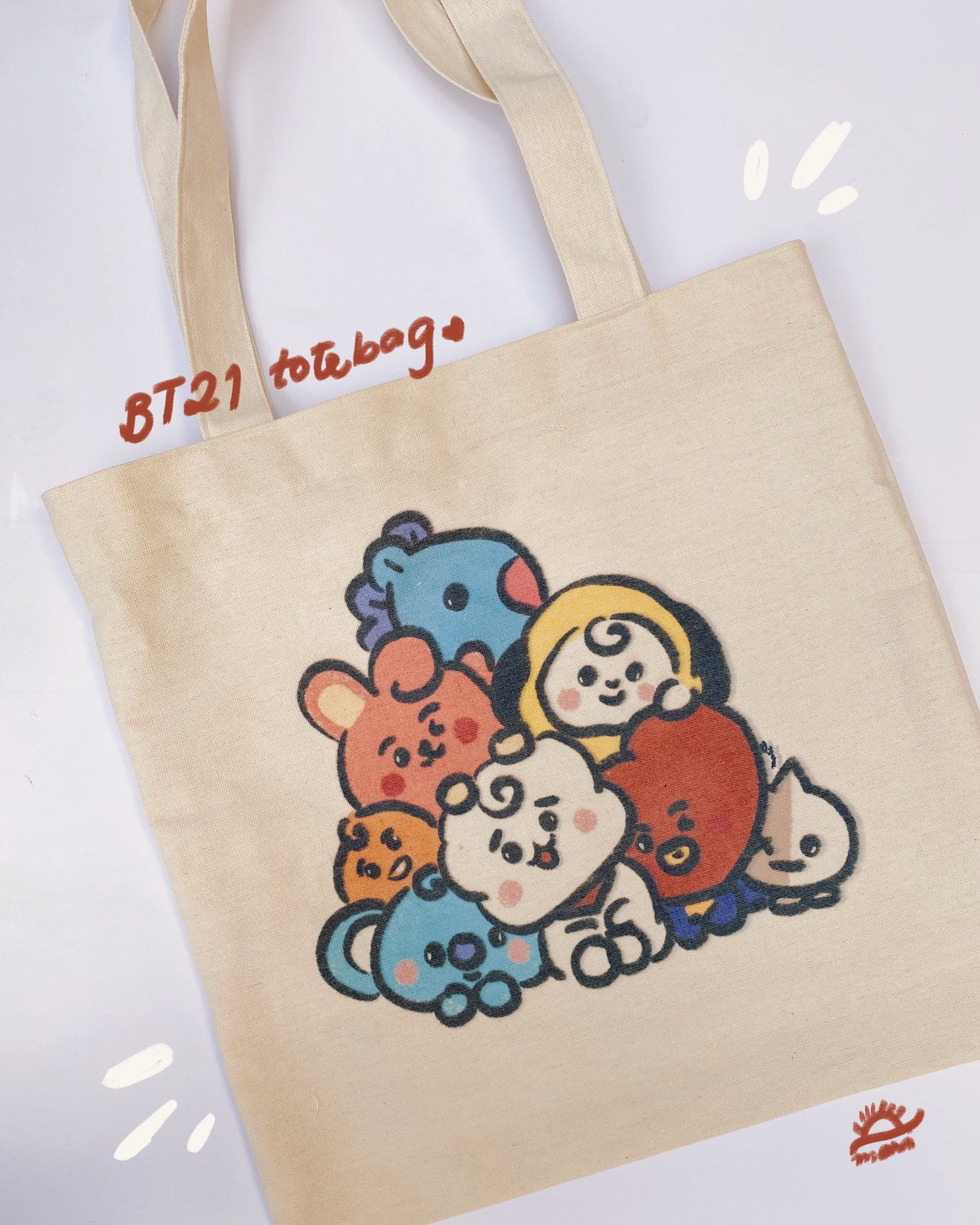 BT21 TOTEBAG with BUTTON PIN