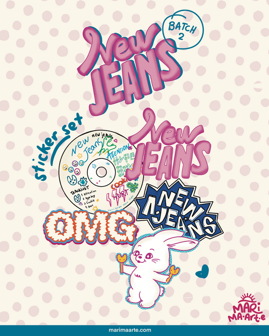 NEW JEANS PINK DISC STICKER PACK