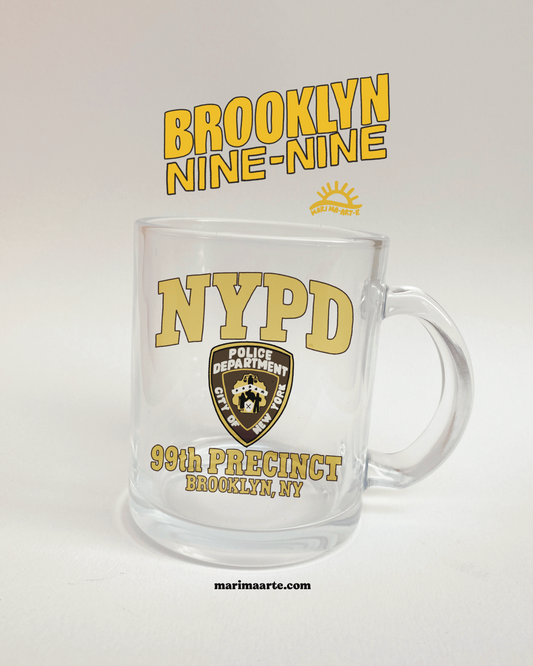 BROOKLYN NINE NINE GLASS MUG - NYPD