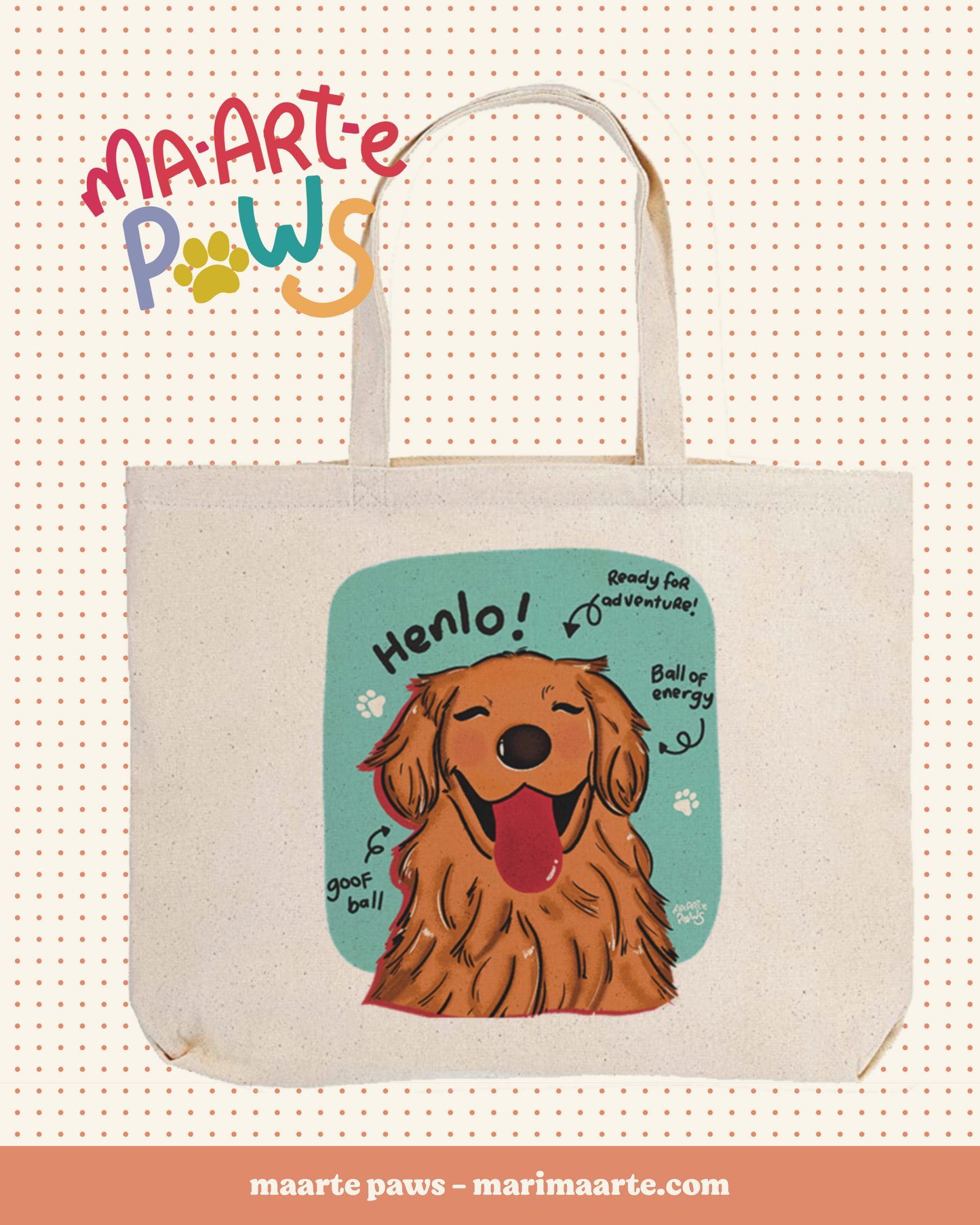 COCO THE GOLDEN RET LARGE TOTE
