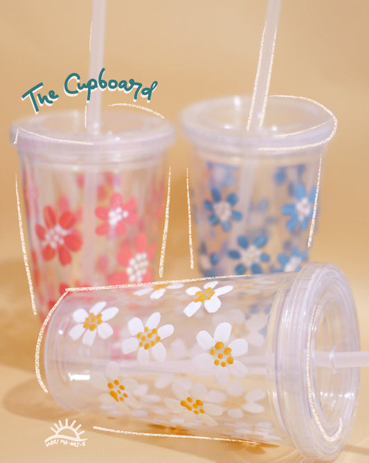 FLORAL STRAW CUPS