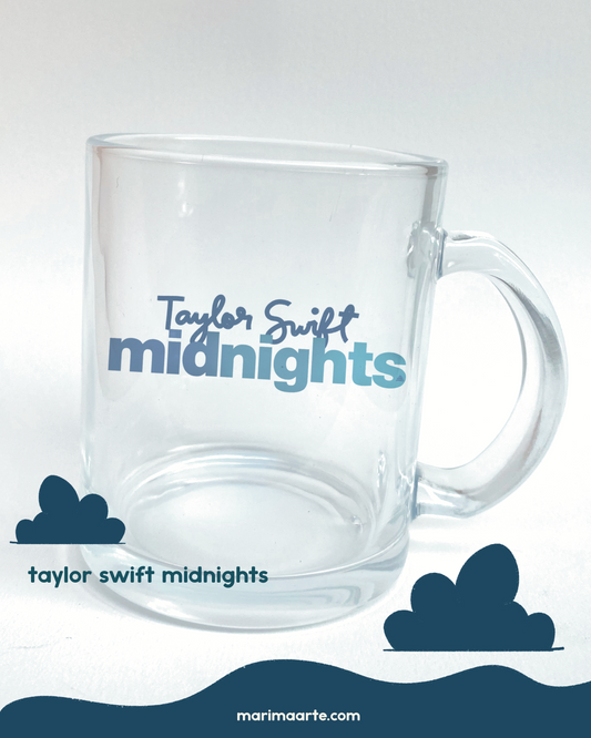 TAYLOR SWIFT MIDNIGHTS TYPOGRAPHY GLASS MUG